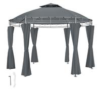 tectake Gazebo Siana in Dark Grey | Size: Large TECTAKE Dark Grey Large