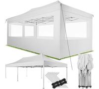 Tectake Gazebo Viola - 6 X 3 M, Aluminium Scissor Frame, 4 Side Panels, Weather-Resistant 600 X 300 X 310 Cm - White