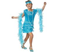 tectake Girl's Broadway Costume in Blue | Size: 9-10 Years TECTAKE Blue 9-10 Years