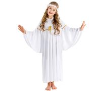 tectake Girl's Christmas Angel Costume in White | Size: 6-7 Years TECTAKE White 6-7 Years