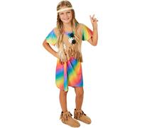 tectake Girl's Flower Power Costume | Size: 3-4 Years TECTAKE Multicolor 3-4 Years