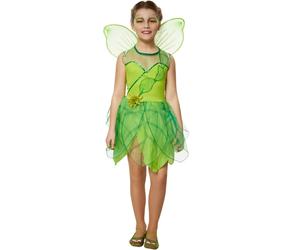 tectake Girl's Forest Fairy Costume in Green | Size: 9-10 Years TECTAKE Green 9-10 Years