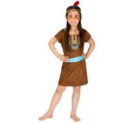 tectake Girl's Indian Costume | Little Fox Native American in Brown | Size: 6-7 Years TECTAKE Brown 6-7 Years
