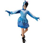 tectake Girl's Majestic Parrot Costume in Blue | Size: 9-10 Years TECTAKE Blue 9-10 Years