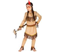 tectake Girl's Nimble Otter Native American Costume in Brown | Size: 8-10 Years TECTAKE Brown 8-10 Years