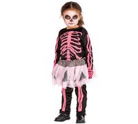 Tectake Girls Pink Skeleton Costume 300101 - Pink 116 (5-7Y)