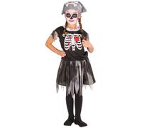 tectake Girl's Pirate Skeleton Costume | Size: 10-12 Years TECTAKE Multicolor 10-12 Years