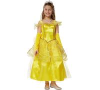 tectake Girl's Princess Belle Costume in Yellow | Size: 11-12 Years TECTAKE Yellow 11-12 Years