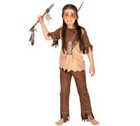 tectake Girl's Red Hawk Native American Costume in Brown | Size: 6-7 Years TECTAKE Brown 6-7 Years