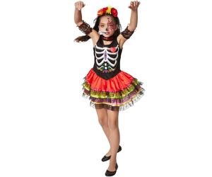 tectake Girl's Spooky Mexican Maiden | Size: 7-8 Years TECTAKE Multicolor 7-8 Years