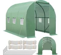 Tectake Greenhouse - Polytunnel With 6 Windows, 343 X 200 X 200 Cm - 343 X 200 X 200 Cm