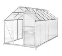 tectake Greenhouse With Foundation Aluminum in Clear | Size: Large TECTAKE Clear Large