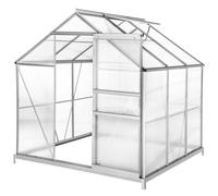 tectake Greenhouse With Foundation Aluminum in Clear | Size: Large TECTAKE Clear Large