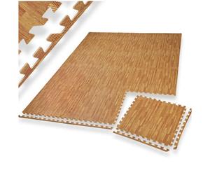 Tectake Gym Mats - 12 Interlocking Sections With 24 Edge Pieces 61 X 61 Cm - Wood Decor
