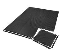 tectake Gym Mats - 12 Interlocking Sections With 24 Edge Pieces in Black TECTAKE Black