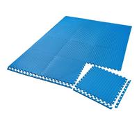 tectake Gym Mats - 12 Interlocking Sections With 24 Edge Pieces in Blue TECTAKE Blue