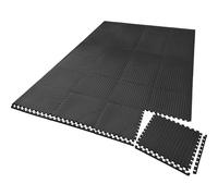 Tectake Gym Mats - 24 Interlocking Sections With 48 Edge Pieces 61 X 61 Cm - Black