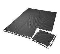 Tectake Gym Mats - 12 Interlocking Sections With 24 Edge Pieces 61 X 61 Cm - Black