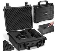 Tectake Hard Shell Camera Case - Foam Inserts, Waterproof, Temperature Resistant L - Black