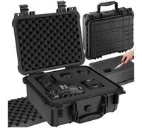 TecTake® Universal Hard Case with 3 Foam Inserts, Lightweight & Robust, Shock-, Dust-, & Water-Resistant, Incl. Seal Ring, Snap Closures & Pressure Relief Valve - Ideal Camera Case & Tool Case - M