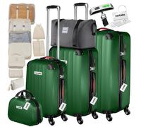 Tectake Cleo Hard-Shell Luggage Set With Tsa Lock And Luggage Scale - Green