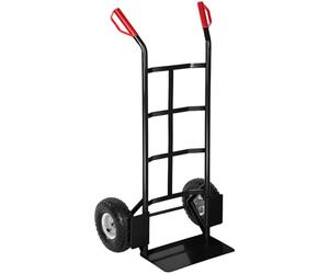tectake® Heavy-Duty Sack Barrow with Pneumatic Tyres & Robust Steel Frame, Sturdy Sack Truck with 200 kg Load Capacity & Ergonomic Handles, Lightweight & Multi-Purpose Trolley on Wheels - Black