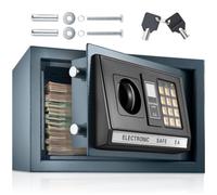 tectake® High Security Electronic Safe with Combination Lock & LED Display, Digital Home Safe, In mergency Keys - 20 x 31 x 22 cm