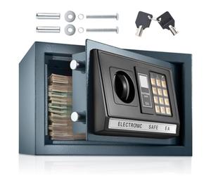 tectake® High Security Electronic Safe with Combination Lock & LED Display, Digital Home Safe, In mergency Keys - 20 x 31 x 22 cm