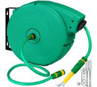 Hose reel garden hose holder watering garden storage shed with syringe