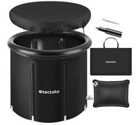 Tectake Ice Bath Helsinki With Triple Insulation, Folding Design And Inflatable Outer Ring 90 X 75 Cm- Black