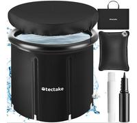 Tectake Ice Bath Helsinki With Triple Insulation, Folding Design And Inflatable Outer Ring 75 X 75 Cm- Black