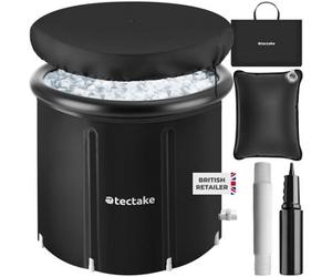 Tectake Ice Bath Helsinki With Triple Insulation, Folding Design And Inflatable Outer Ring 75 X 75 Cm- Black