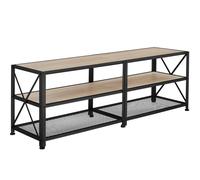 tectake Industrial Tv Stand - Lowboard Cabinet 3 Shelves Low Display Console in Light Brown | Size: 161 cm TECTAKE Light Brown 161 cm