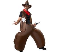 Inflatable Unisex Costume Cowboy Wild Western BlowUp Outfit Fancy Dress Carnival
