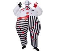 Inflatable Unisex Costume Horror Clown Creepy Fancy Dress Carnival Halloween