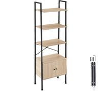 Tectake Ladder Shelf Brentwood 57.5x34x173cm w/ 4 Shelves, 2 Cupboards - Light Brown, Brown