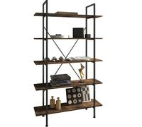 Slim Standing Shelf | 5 Shelves Ladder Bookcase Wall Unit Wooden Corner Storage