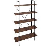 Slim Standing Shelf | 5 Shelves Ladder Bookcase Wall Unit Wooden Corner Storage