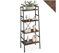 TecTake Liverpool Ladder Shelf With 4 Shelves Bookcase, Brown