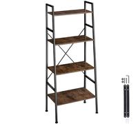 TecTake Liverpool Ladder Shelf With 4 Shelves Bookcase, Brown