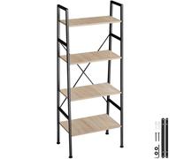 TecTake Newcastle Ladder Shelf With 4 Shelves Bookcase - Brown, Brown