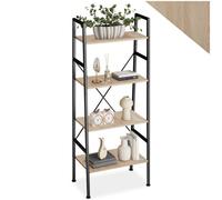 TecTake Newcastle Ladder Shelf With 4 Shelves Bookcase - Brown, Brown