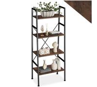 TecTake Newcastle Ladder Shelf With 4 Shelves Bookcase, Brown