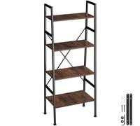 TecTake Newcastle Ladder Shelf With 4 Shelves Bookcase, Brown