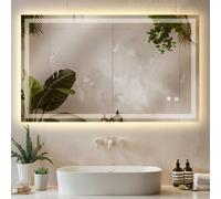Tectake Led Bathroom Mirror Clara With Dimmable Backlight, 3 Colour Temps And Anti-Fog 60 X 100 Cm- Anthracite