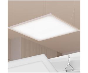 tectake® LED Panel Light in Slim Design with Floating Backlight Effect, 36W Glare-Free LED Ceiling Light in Steel & Aluminium, Ceiling- & Wall-Mountable Lamp for Home & Office - 62 x 62 cm