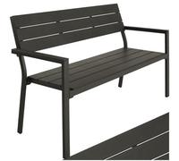 Tectake Line 2-Seater Garden Bench With Aluminum Frame, 128X59X88 Cm - Dark Grey