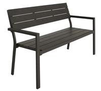 tectake Garden Bench Line in Dark Grey | Size: 2 Seater TECTAKE Dark Grey 2 Seater