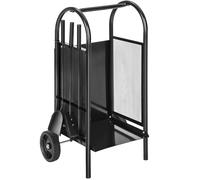 tectake Log Holder Fireplace Wood Storage Unit in Black TECTAKE Black