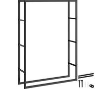 Tectake Log Holder Tuby Firewood Rack For Indoor And Outdoor 100.5X25X150 Cm, Black